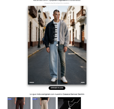 Armado de looks y comparador antes y despues MOOB